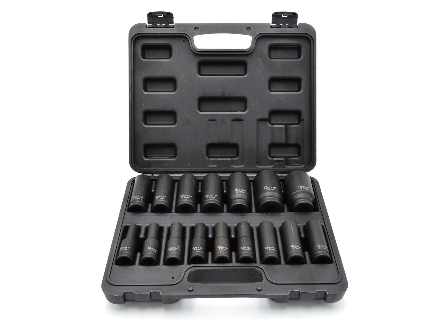 Lange slagdopsleutelset 1/2" 10-32mm (16 stuks)