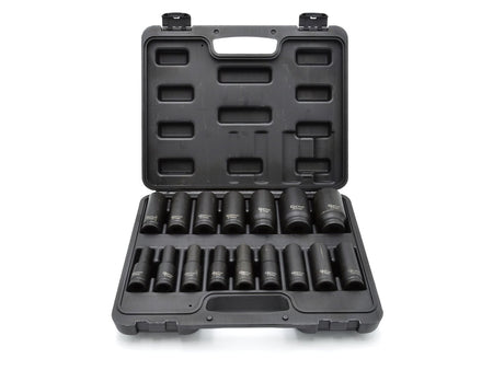 Lange slagdopsleutelset 1/2" 10-32mm (16 stuks)