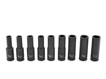 Lange slagdopsleutelset 1/2" 10-32mm (16 stuks)