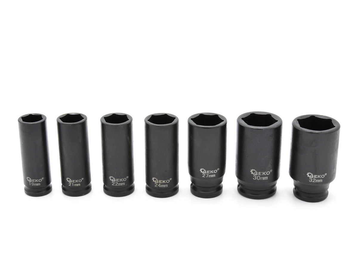 Lange slagdopsleutelset 1/2" 10-32mm (16 stuks)