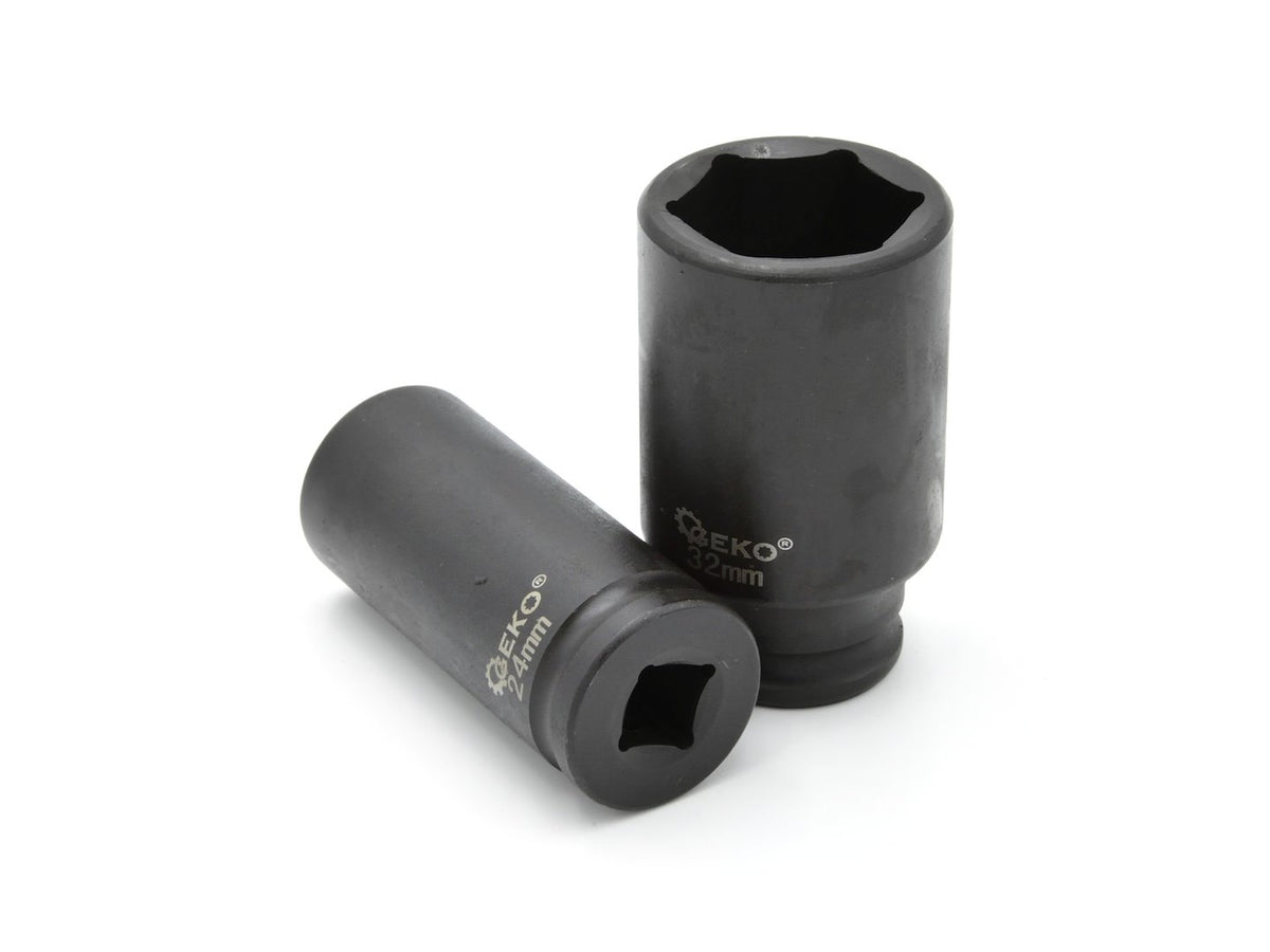 Lange slagdopsleutelset 1/2" 10-32mm (16 stuks)