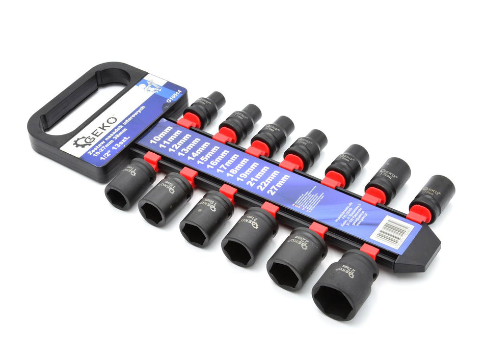 Slagdopsleutelset 1/2" 10-27mm 38mm (13 stuks)