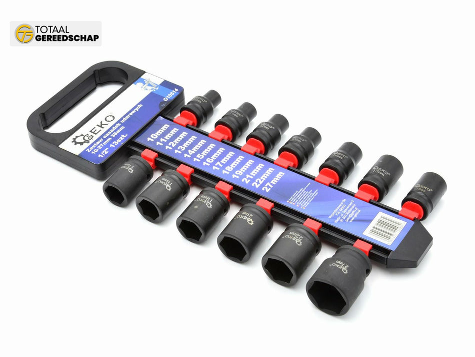 Impact Sockets Set 1/2" 10-27mm 38mm (13pcs)