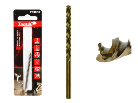 HSS kobaltboor M35 3-snijders scherp 3 mm