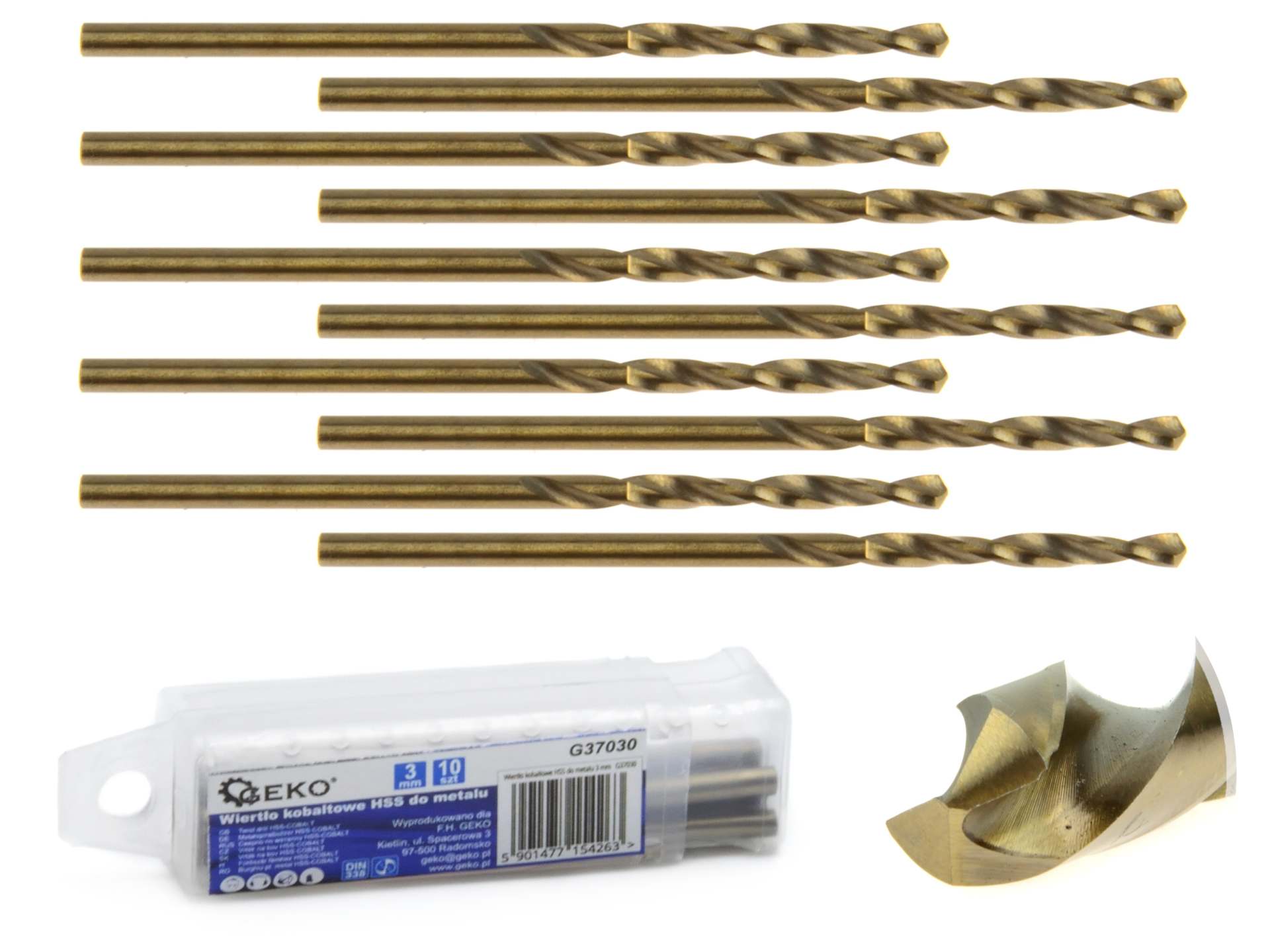 HSS-spiraalboor voor metaal met kobalt 3 mm