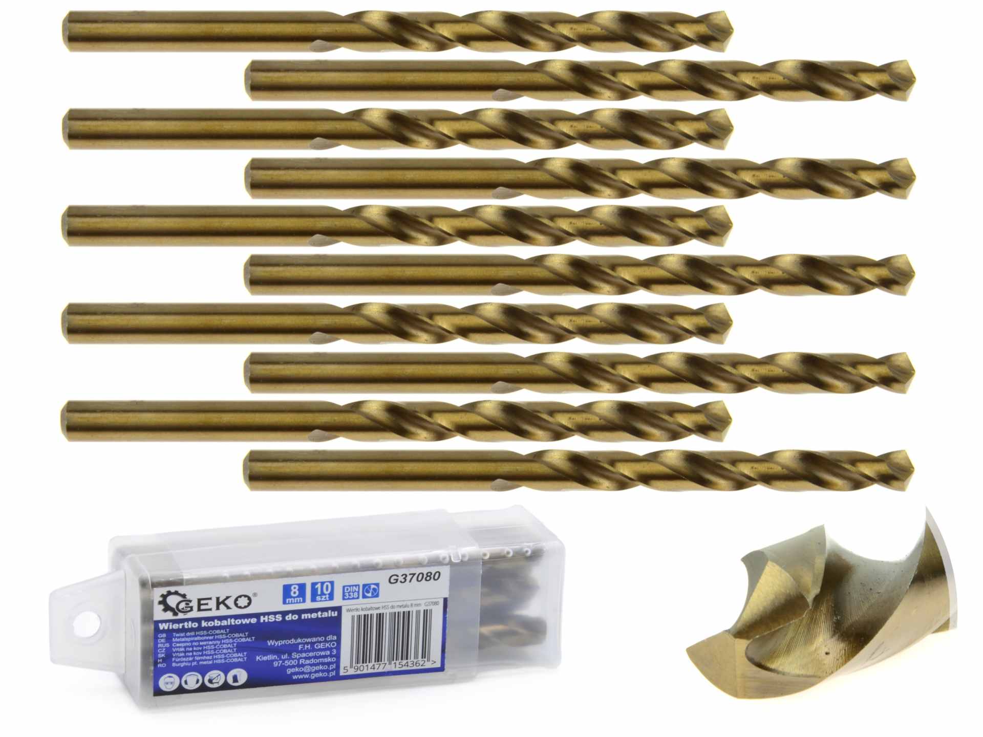 HSS-spiraalboor voor metaal met kobalt 8 mm