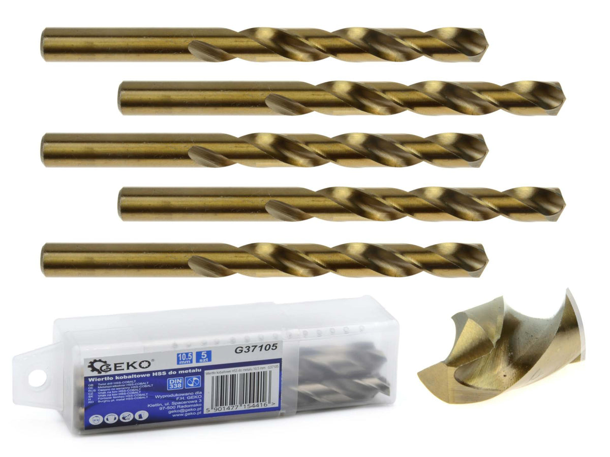 HSS-spiraalboor voor metaal met kobalt 10,5 mm