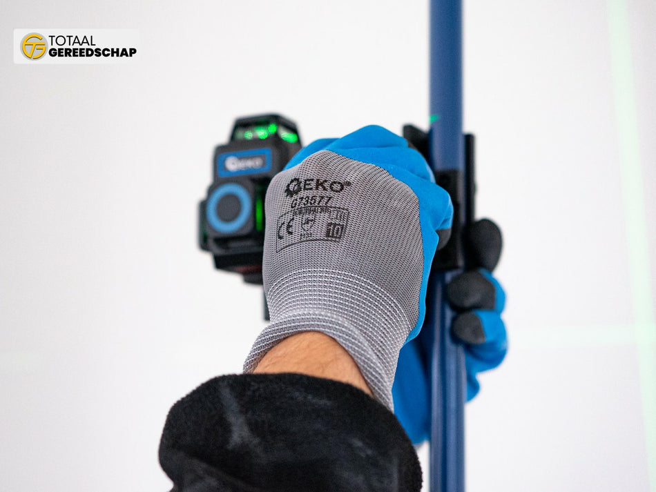 Blue polyester liner foam latex coated with finger double dipped s.9