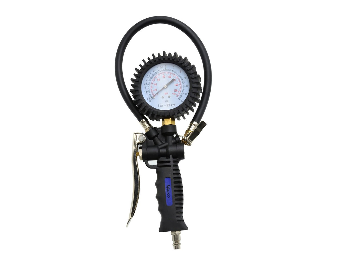 Bandenpomptang met manometer 12 bar
