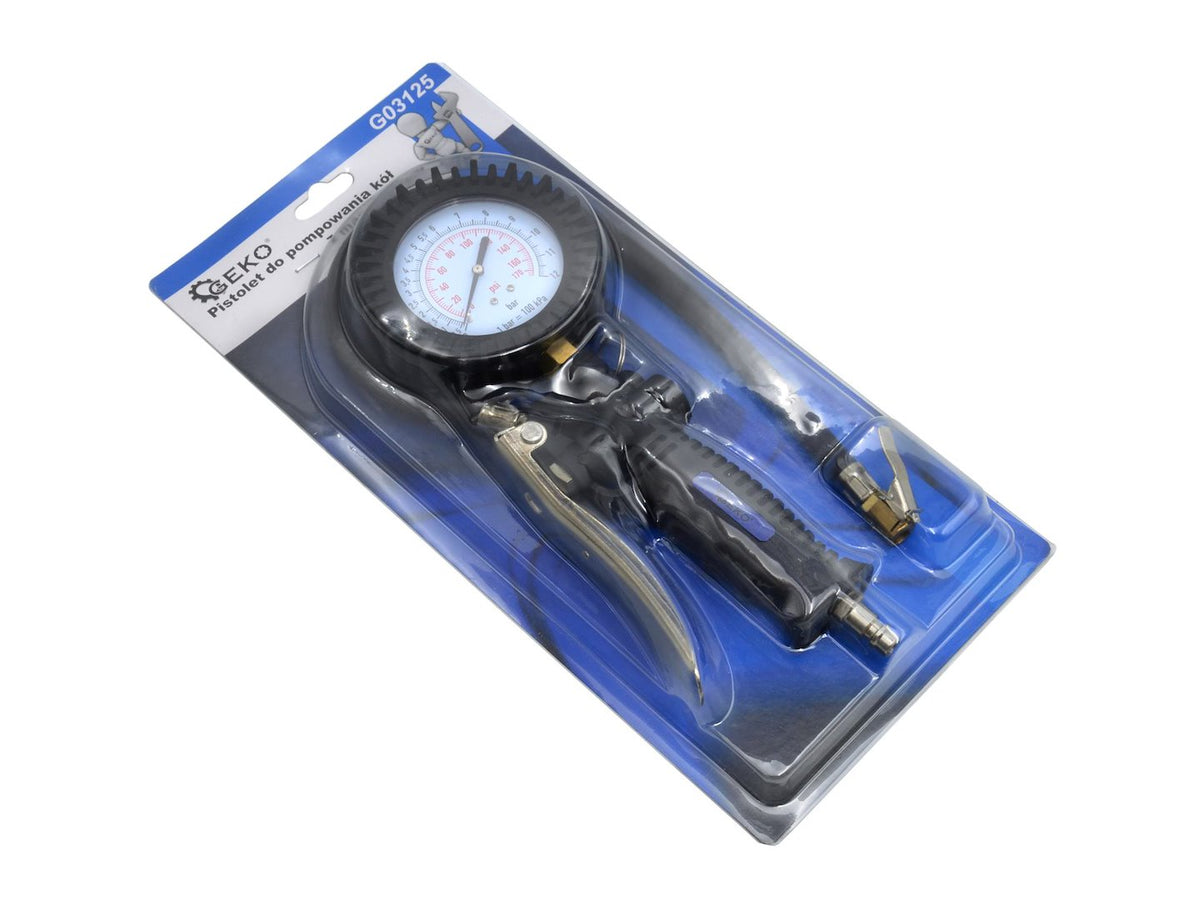 Bandenpomptang met manometer 12 bar