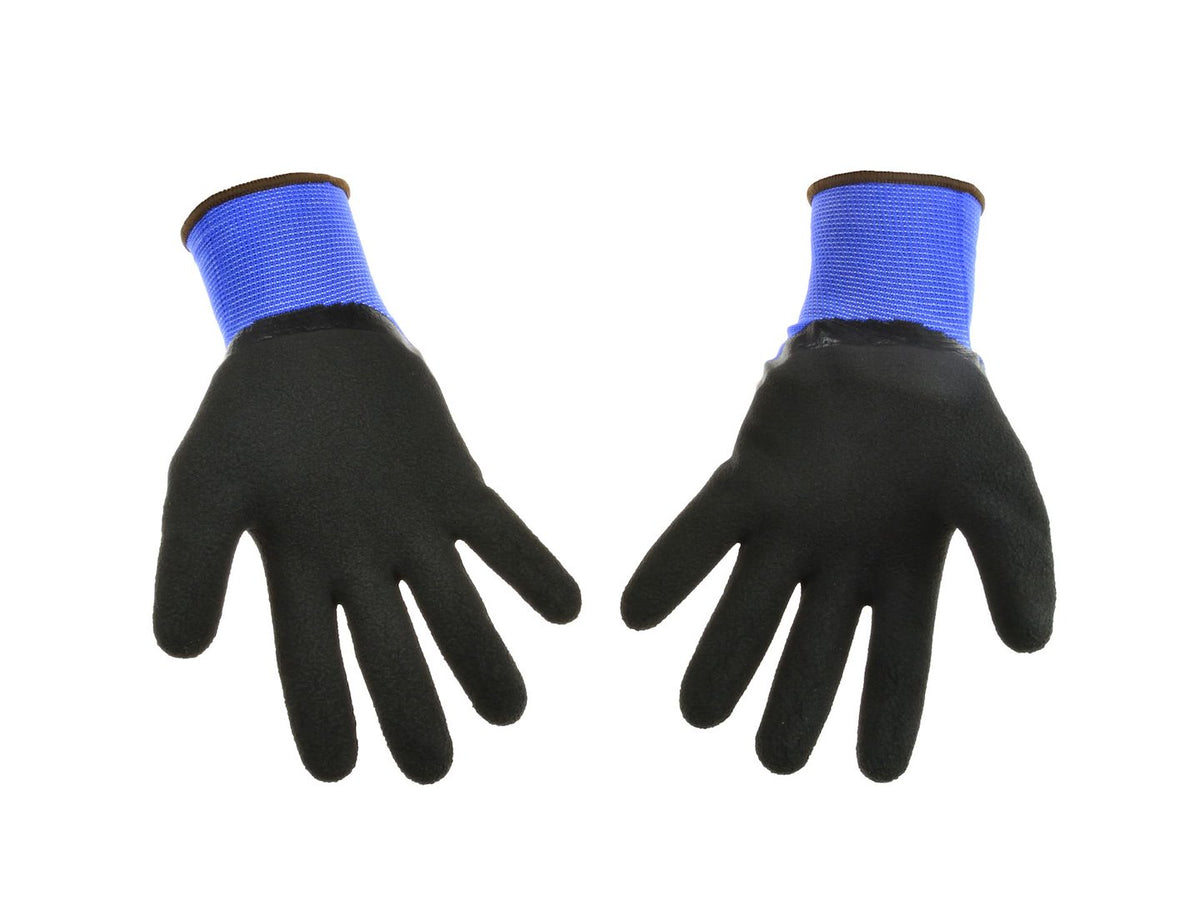 Blauw polyester met 3/4 zwarte latex coating maat 9