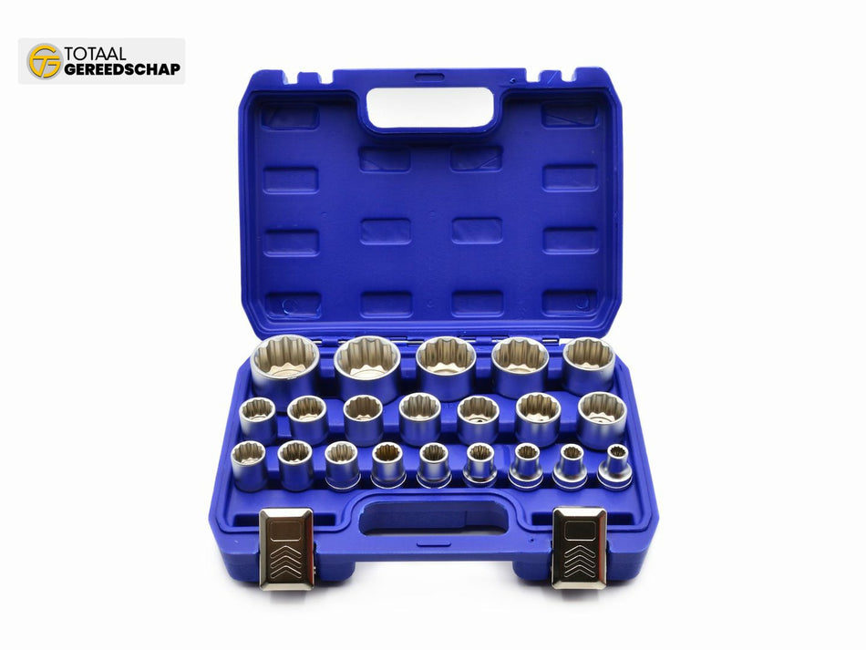 21pcs 12pt Socket set 8-36mm CRV 50BV30