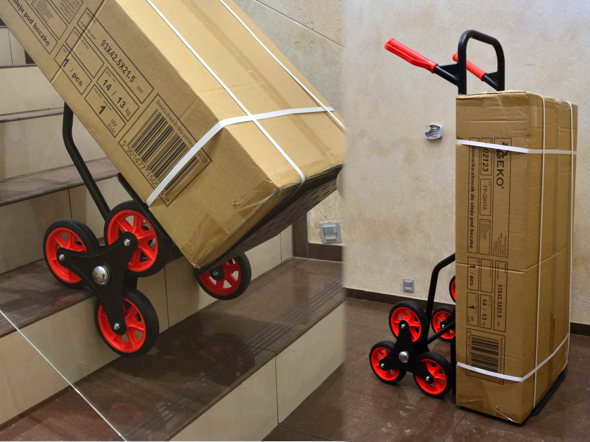 Zware stalen opvouwbare blimb-ladder trolley 150kg