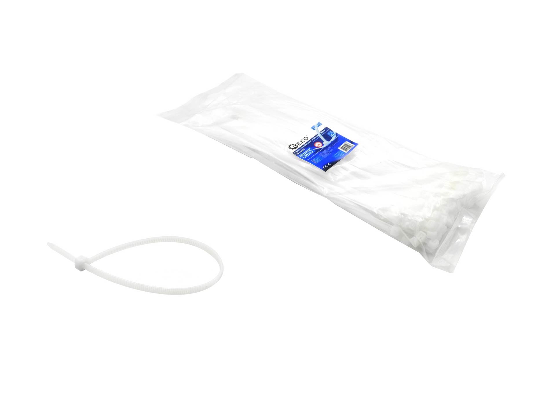 250x4.8mm nylonkabels, witte kleur met UV-filter (100 stuks)