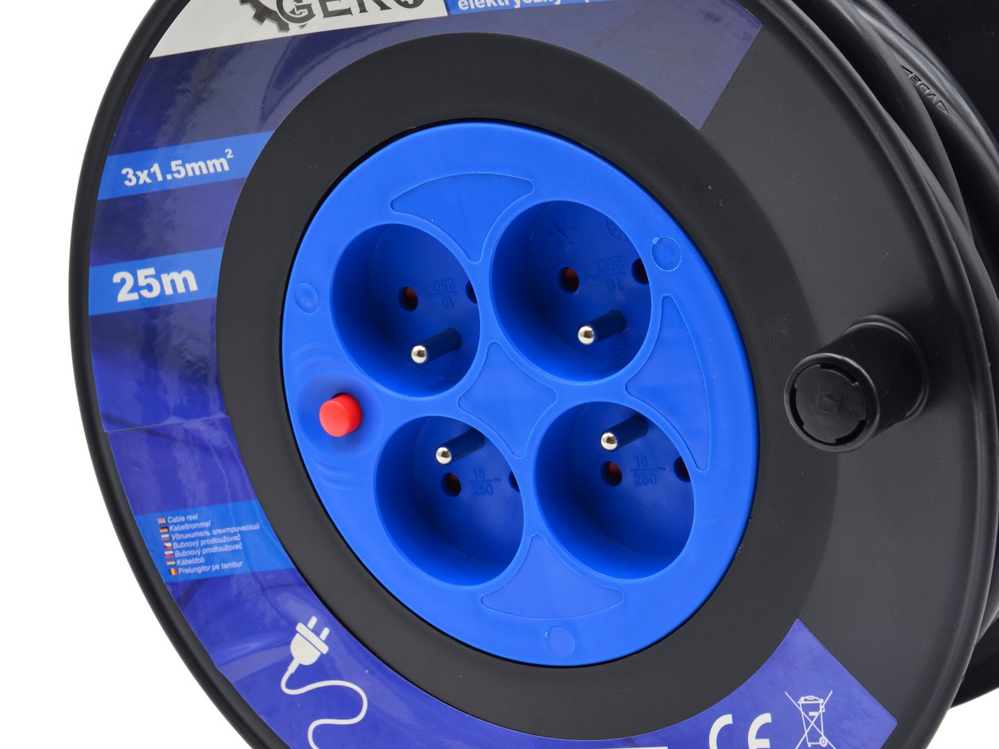 Elektriciteitskabel op haspel 3x1.5mm2 25m