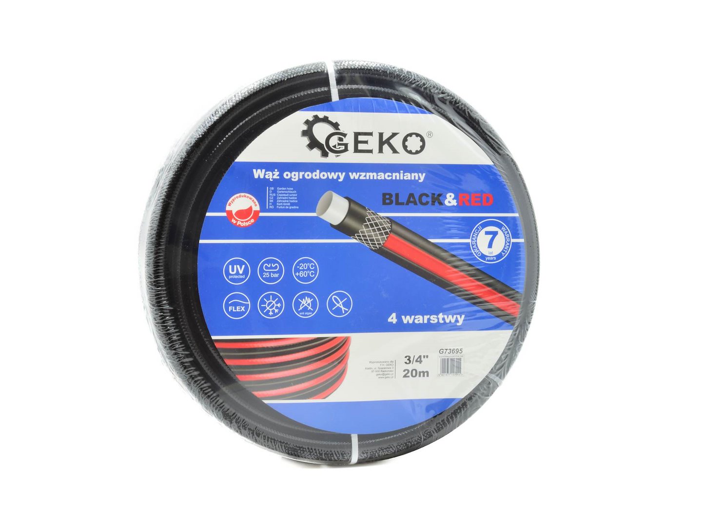 Tuinslang ZWART&ROOD 3/4\" 20m (sterk)