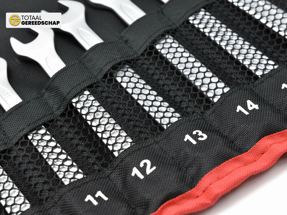 17pcs Combination spanner set 8-32mm, satin, CRV, Cold stamped