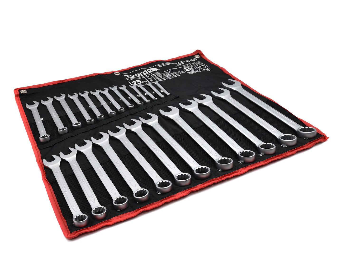 25-delige steeksleutel combinatie set 6-32mm, satijn, CRV, koud gestanst