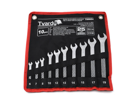 10-delige steeksleutel combinatie set 6-19mm, satijn, CRV, koud gestanst