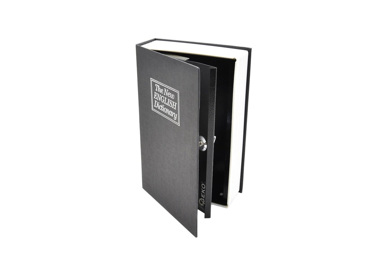 metalen geldkist - boek voor geld 180x115x55mm met sleutel
