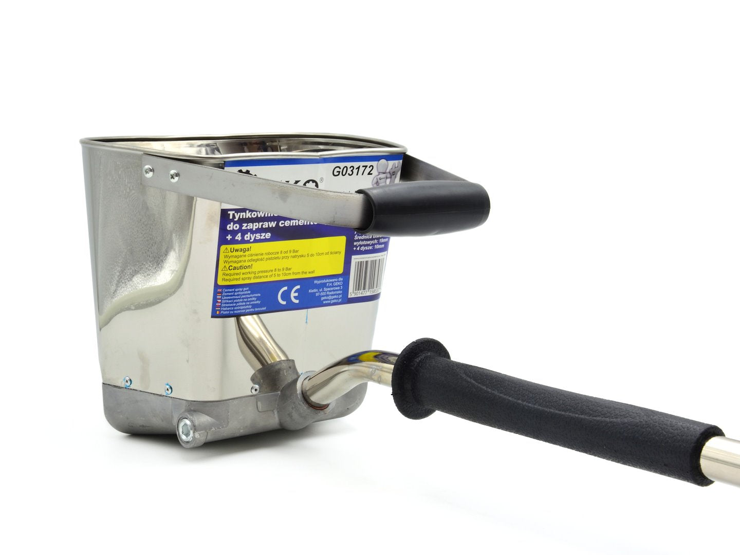 Wandmortelcementspuit + 4 spuitmonden
