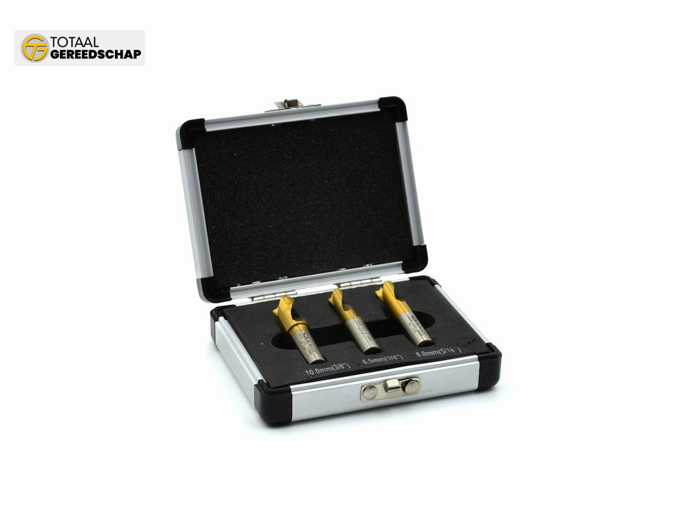 3 stuks puntlasboortjes 10mm 6,5mm 8mm