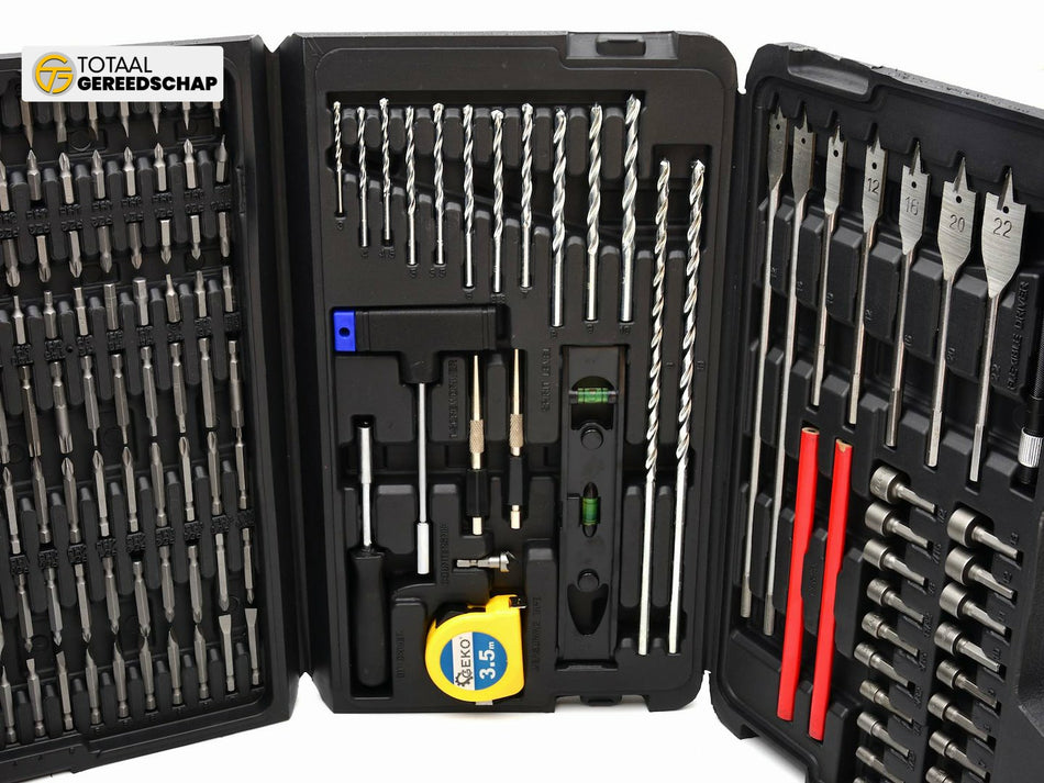 216-delige set met accessoires, bits en boren