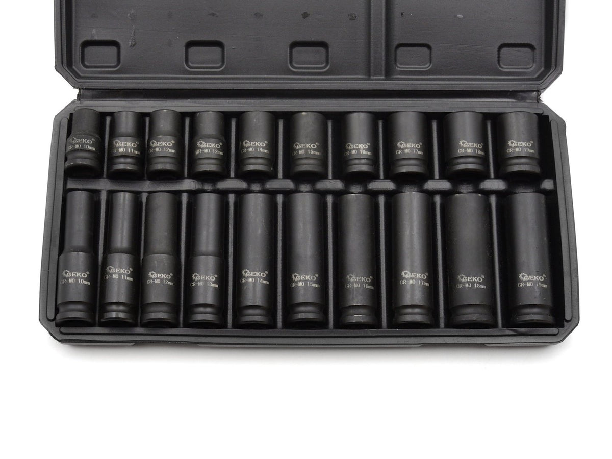Impactsockets 1/2" 10-19mm lang en kort