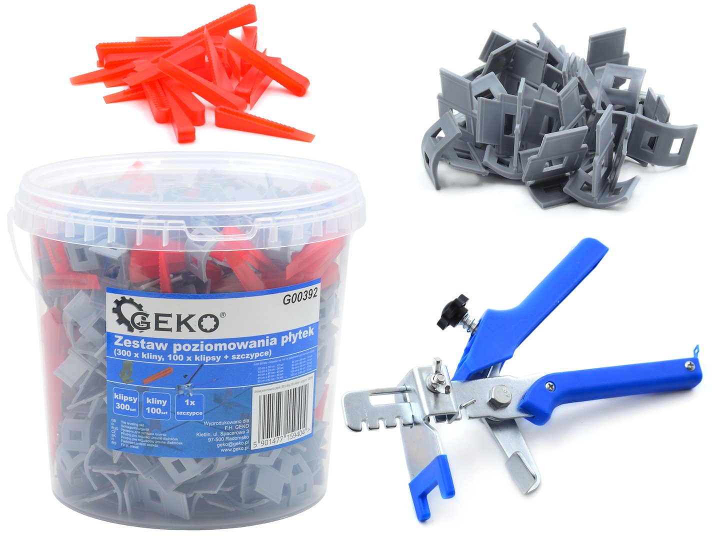 Tegelnivelleersysteem gereedschap (300 x clips + 100 x wiggen + 1 x tang)