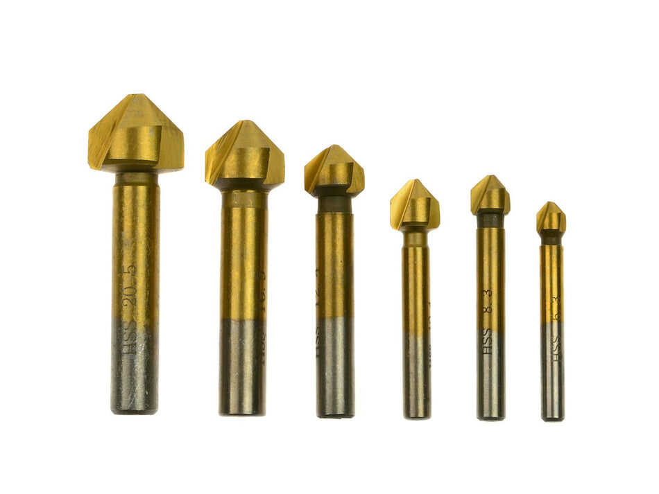Set van 6 conische frezen 6,3-20,5mm