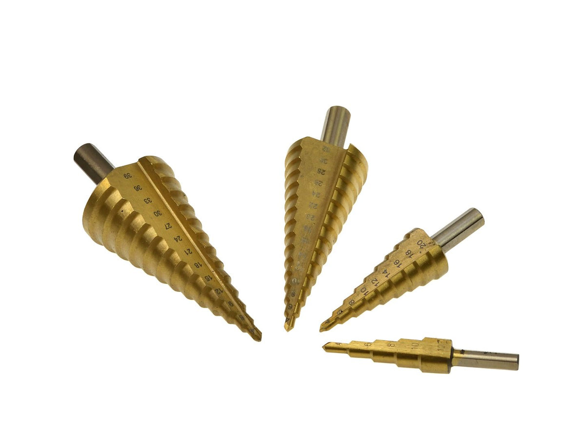 Titanium trapboor conische boren set (4-12,4-20,4-32,4-39)