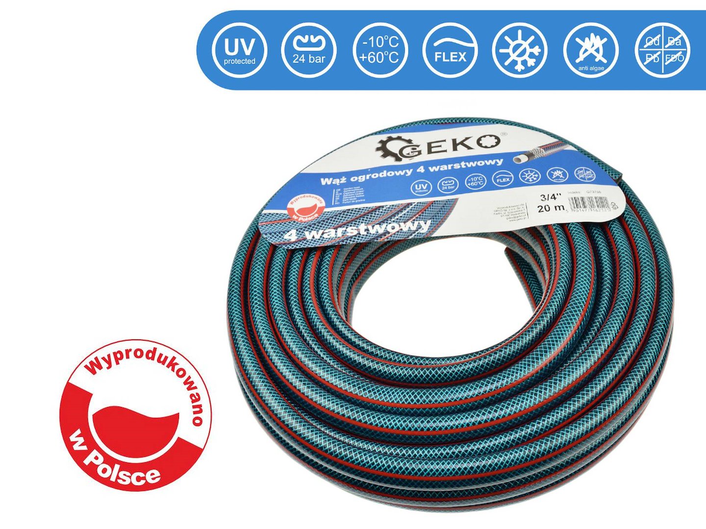 Tuinslang 4-lagen 3/4" 20m GEKO