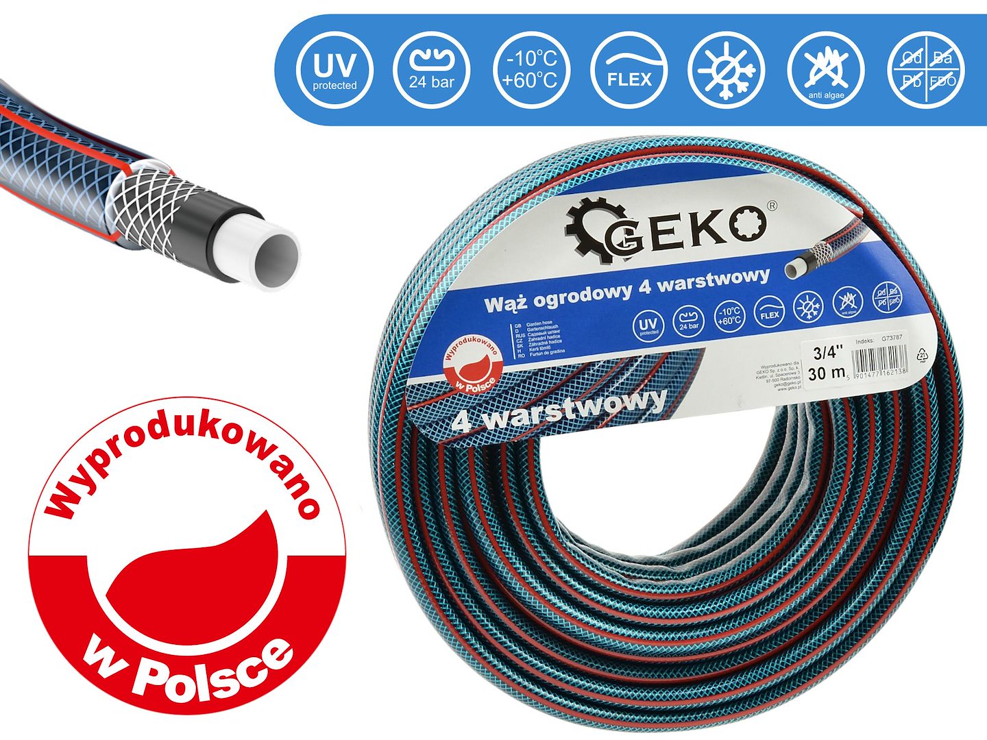 Tuinslang 4-lagen 3/4" 30m GEKO