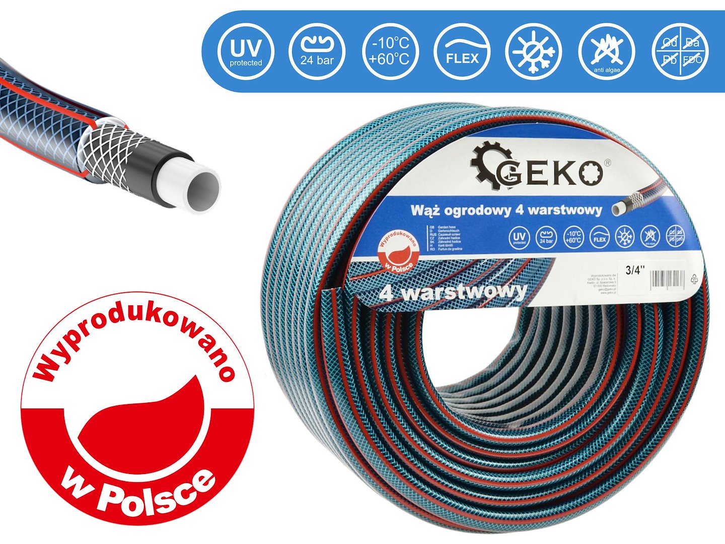 Tuinslang 4-lagen 3/4" 50m GEKO