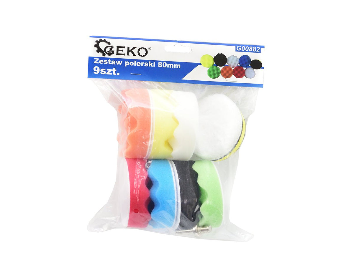 Set van 9 spons-polijsters 80mm