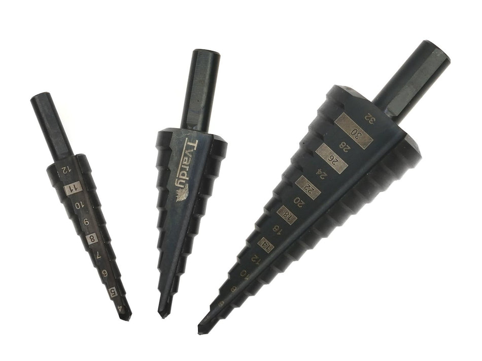 Set trappenboren HSS M2 (4-12,4-20,4-32mm)