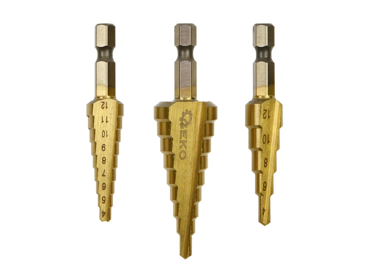Trappenboorset 1/4" zeskant (3-12,4-12,4-20mm)