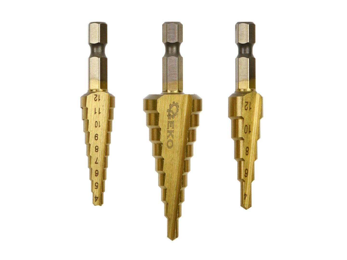 Trappenboorset 1/4" zeskant (3-12,4-12,4-20mm)