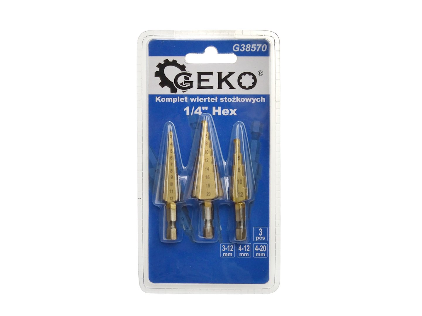 Trappenboorset 1/4" zeskant (3-12,4-12,4-20mm)