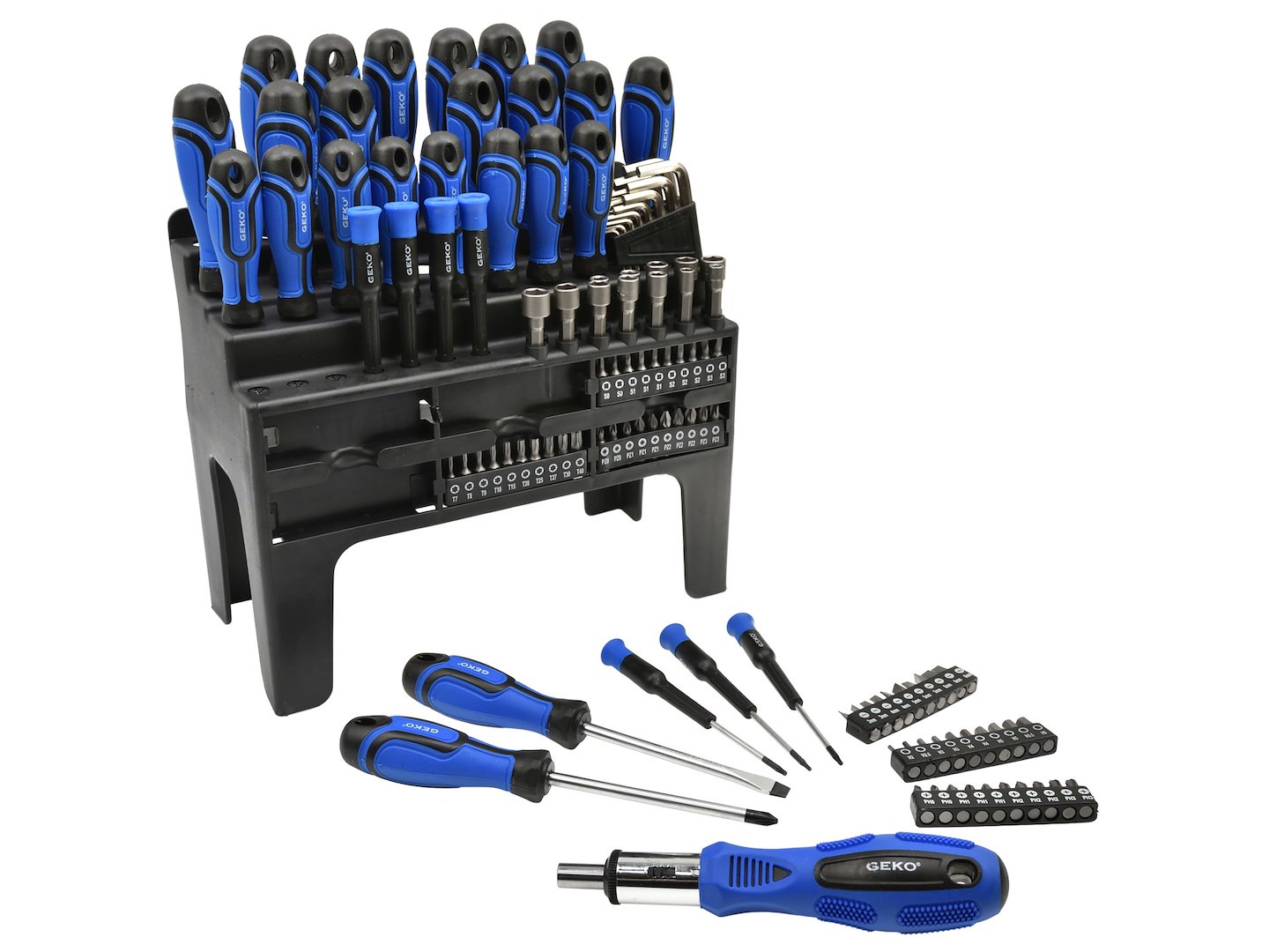 Set schroevendraaiers en bits 122 stuks