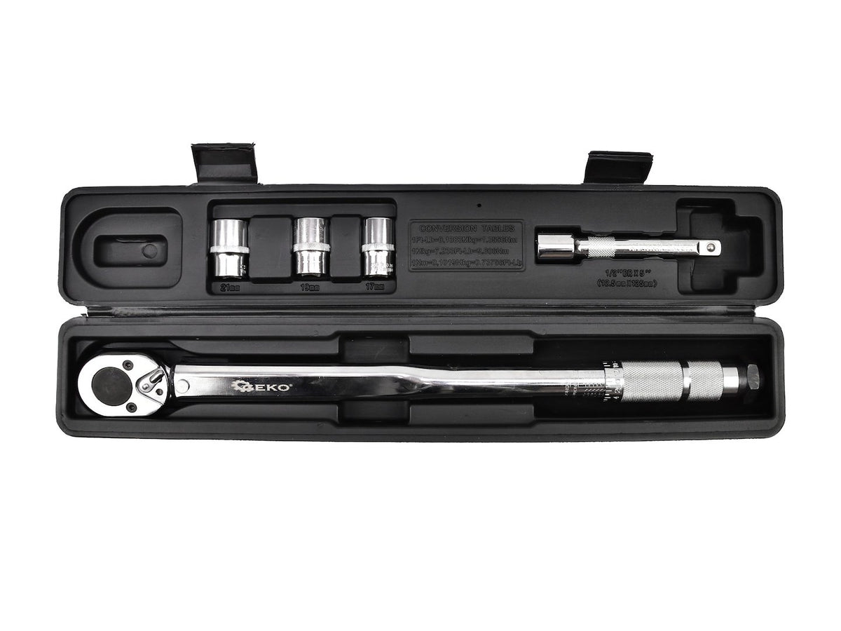 Momentsleutel 1/2" 28-210Nm + doppen + hefboom