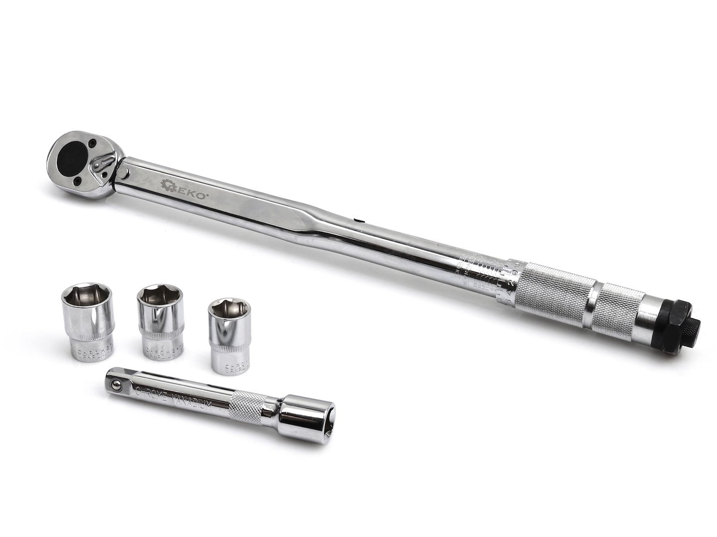 Momentsleutel 1/2" 28-210Nm + doppen + hefboom