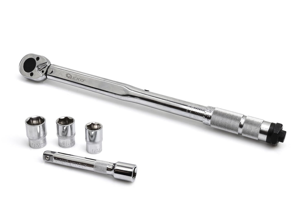 Momentsleutel 1/2" 28-210Nm + doppen + hefboom
