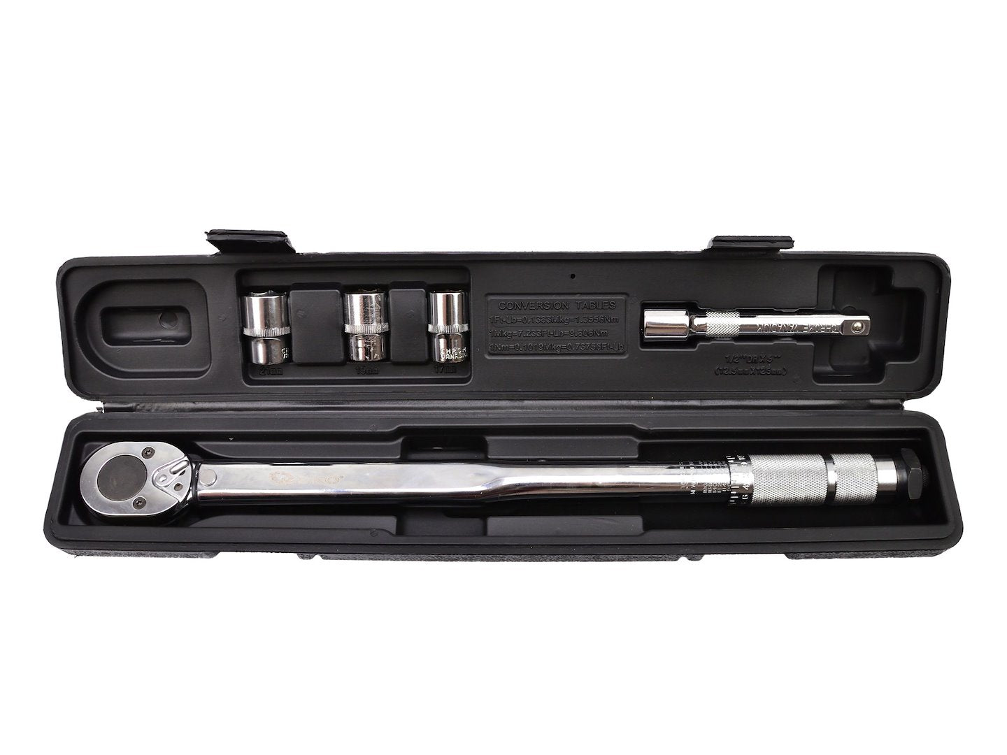 Momentsleutel 1/2" 28-210Nm + doppen + hefboom