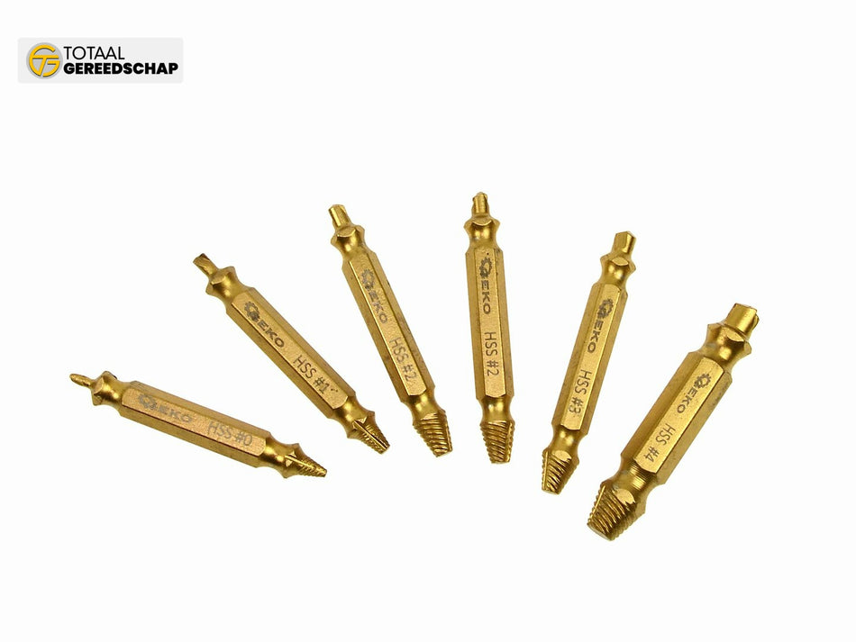 Hss4341 6pcs/set double side screw extractor