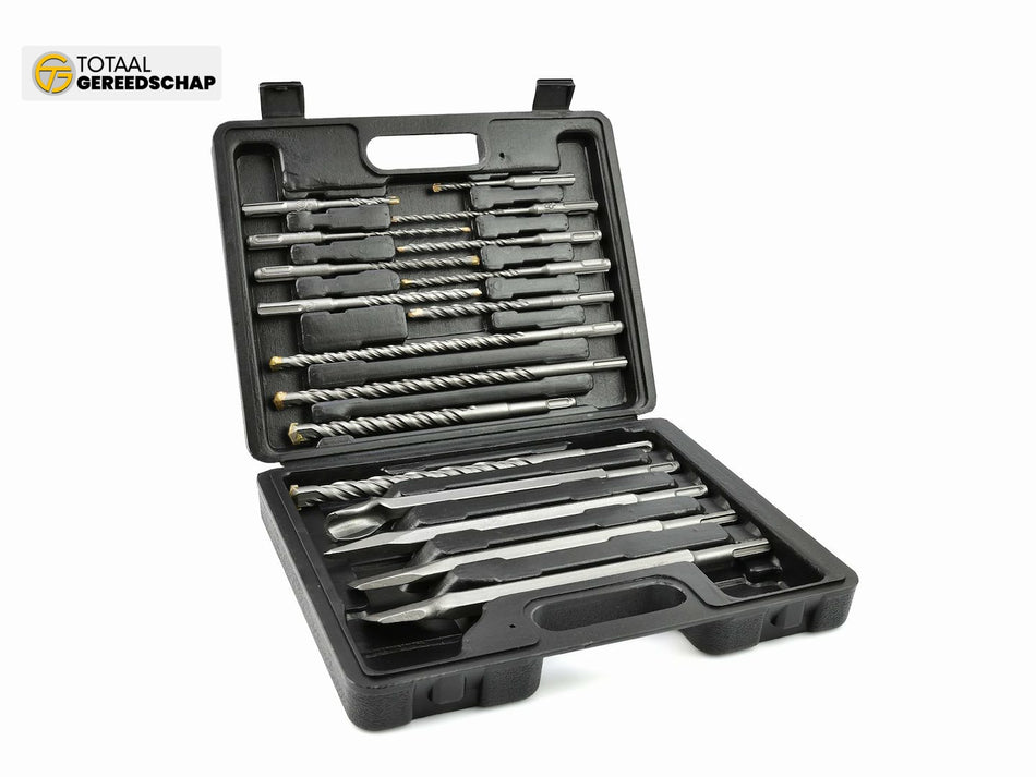 GEKO SDS Plus Shank Drill Bit & Chisel Set 17 Pcs