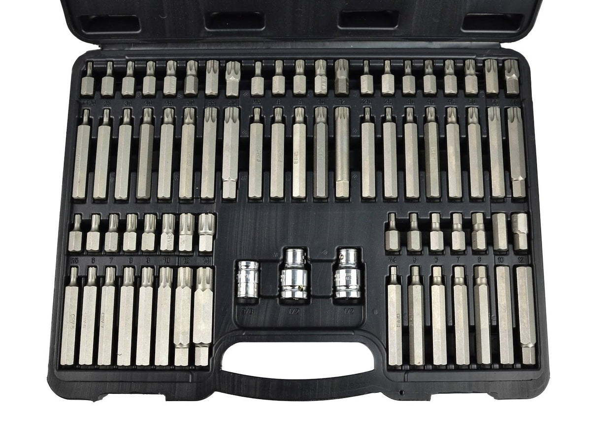 Set van 75 stuks torx, spline, inbus