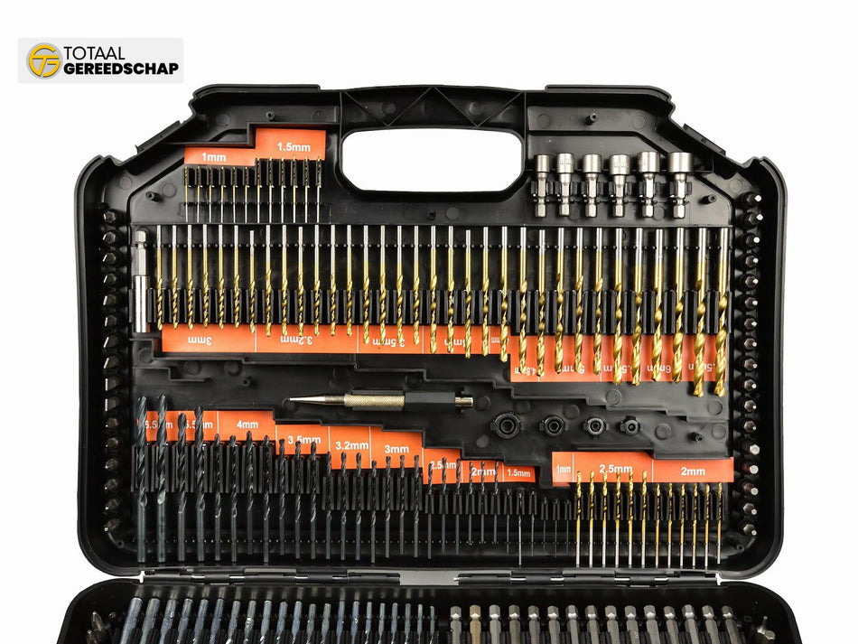 246-delige set boren, doppen, bits en gatenzagen
