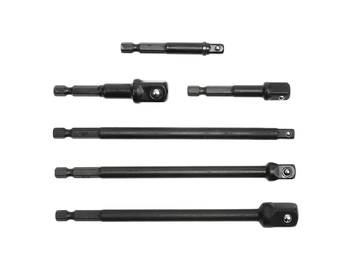 6-delige slagmoersleutel opzetset 1/4"-1/2"
