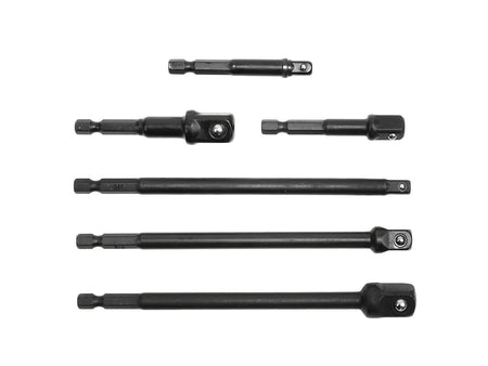6-delige slagmoersleutel opzetset 1/4"-1/2"